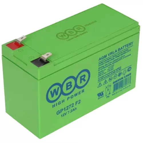 Аккумулятор WBR GP1272 F2 (12V / 7.2 Ah, lead-acid, 12V28W) Green Line 151x65x102мм