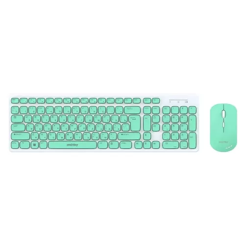 Клавиатура + мышь беспроводная Smartbuy SBC-250288AG-WG белая, кнопки зелёные