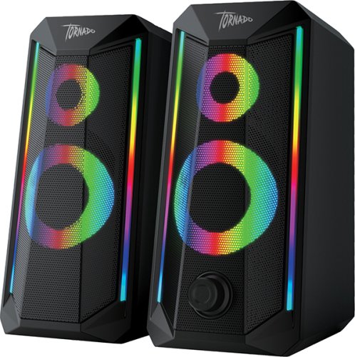 Колонки Qumo TORNADO AS008, 15Вт, объемное звучание, управляемая многорежимная RGB подсветка USB+Jack3,5мм