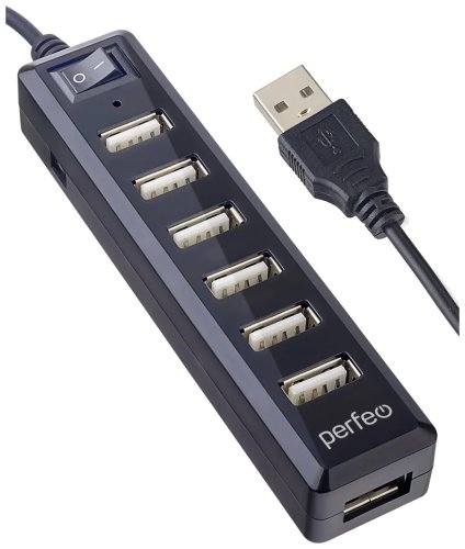  USB 2.0 HUB Perfeo 7Ports, (PF-H034 Black)  [PF_C3225]
