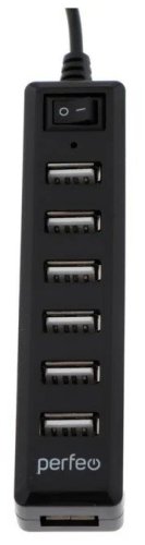  USB 2.0 HUB Perfeo 7Ports, (PF-H034 Black)  [PF_C3225]