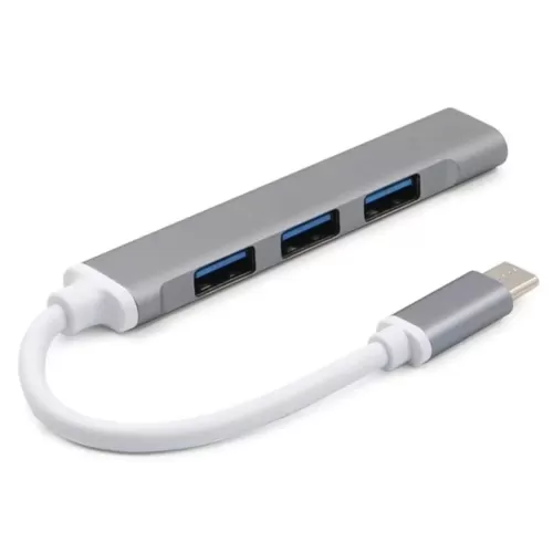 Разветвитель с 4 портами USB 3.0, 0,5 Гбит/с, цвет серый
