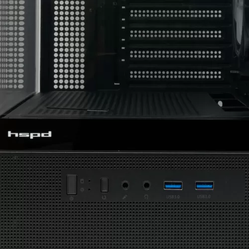 Корпус без блока питания HSPD F710-TGBK-ARGB Panoramic Mid Tower, Black, TG, 0.5 SPCC, 3x120mm ARGB (FN027) E-ATX, ATX, mATX, mITX, 185/395/270mm, 2x2.5, 1x3.5, 7xPCI, 2xUSB-A 3.0 435x230x457mm Корпус без блока питания HSPD F710-TGBK-ARGB Panoramic Mid Tower, Black, TG, 0.5 SPCC, 3x120mm ARGB (FN027) E-ATX, ATX, mATX, mITX, 185/395/270mm, 2x2.5, 1x3.5, 7xPCI, 2xUSB-A 3.0 435x230x457mm