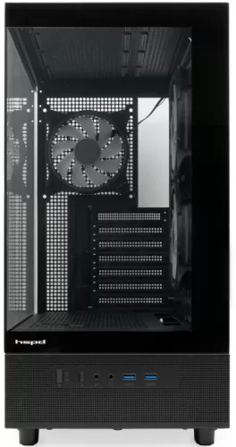 Корпус без блока питания HSPD F710-TGBK-ARGB Panoramic Mid Tower, Black, TG, 0.5 SPCC, 3x120mm ARGB (FN027) E-ATX, ATX, mATX, mITX, 185/395/270mm, 2x2.5, 1x3.5, 7xPCI, 2xUSB-A 3.0 435x230x457mm Корпус без блока питания HSPD F710-TGBK-ARGB Panoramic Mid Tower, Black, TG, 0.5 SPCC, 3x120mm ARGB (FN027) E-ATX, ATX, mATX, mITX, 185/395/270mm, 2x2.5, 1x3.5, 7xPCI, 2xUSB-A 3.0 435x230x457mm