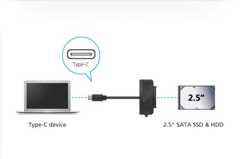  Akasa Type-C - 2.5 SATA AK-AU3-06BK,     SSD  HDD