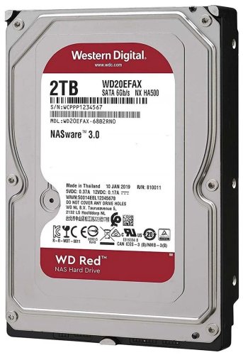 Жесткий диск 2TB WD Red WD20EFAX, 2ТБ, HDD, SATA III, 3.5