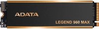   SSD M.2 1TB ADATA LEGEND 960 MAX PCIe 4.0 x4  (1Tb, ALEG-960M-1TCS, M.2 2280, PCI-E x4, Read 7400 /, Write 6000 /, NVMe, TLC 3D NAND,TBW 780TB)