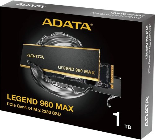   SSD M.2 1TB ADATA LEGEND 960 MAX PCIe 4.0 x4  (1Tb, ALEG-960M-1TCS, M.2 2280, PCI-E x4, Read 7400 /, Write 6000 /, NVMe, TLC 3D NAND,TBW 780TB)