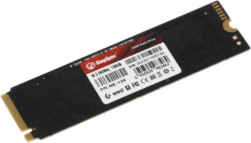 Твердотельный накопитель SSD M.2 128GB KingSpec NE-128 PCIe 3.0 x4, чтение - 1800 Мбайт/сек, запись - 600 Мбайт/сек, 3 бит TLC, NVM Express, TBW - 87 ТБ Твердотельный накопитель SSD M.2 128GB KingSpec NE-128 PCIe 3.0 x4, чтение - 1800 Мбайт/сек, запись - 600 Мбайт/сек, 3 бит TLC, NVM Express, TBW - 87 ТБ