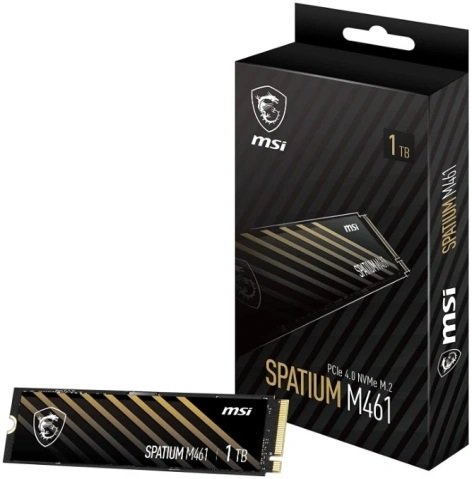 ������������� ���������� SSD M.2 1TB MSI Spatium M461 PCIe 4.0 NVMe PCI-E x4, Read 5000 �����/�, Write 3200 �����/�, NVMe, TLC 3D NAND,TBW 250TB ] S78-440L1D0-P83