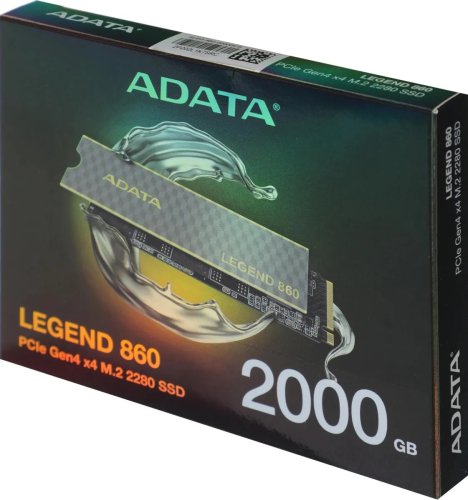 ������������� ���������� SSD M.2 2TB ADATA LEGEND 860 (2Tb, M.2 2280, PCI-E x4, Read 6000 �����/�, Write 5000 �����/�, NVMe, TLC 3D NAND,TBW 640 TB ] SLEG-860-2000GCS