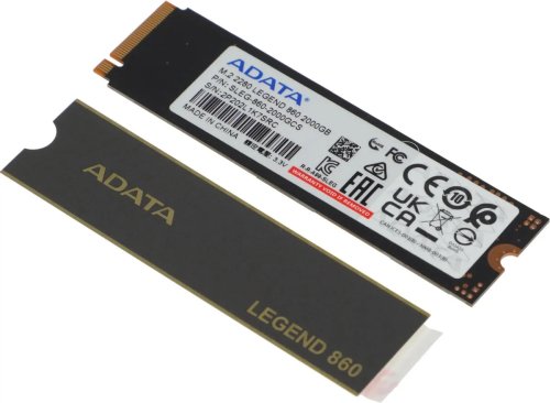������������� ���������� SSD M.2 2TB ADATA LEGEND 860 (2Tb, M.2 2280, PCI-E x4, Read 6000 �����/�, Write 5000 �����/�, NVMe, TLC 3D NAND,TBW 640 TB ] SLEG-860-2000GCS