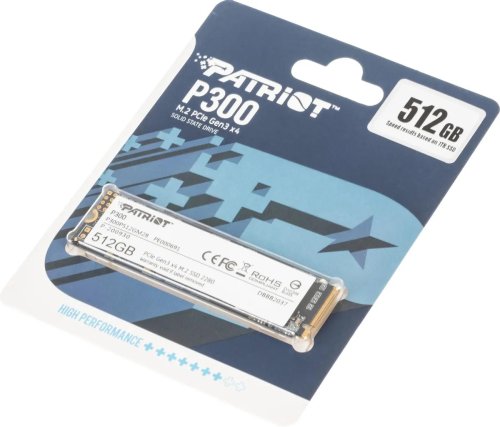 ������������� ���������� SSD M.2 512GB M.2 NVMe ���������� Patriot P300 [P300P512GM28] [PCIe 3.0 x4, ������ - 1700 �����/���, ������ - 1200 �����/���, NVM Express, TBW - 240 ��]