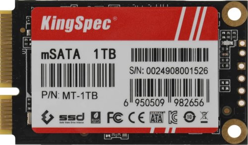������������� ���������� SSD mSATA 1024 Gb KingSpec MT-1TB (�������� ������ �� 550 ��/�, ������ �� 500 ��/�)