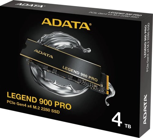 ������������� ���������� SSD M.2 4TB ADATA LEGEND 900 PRO PCIe 4.0 x4  (4Tb, SLEG-900P-4TCS, M.2 2280, PCI-E x4, Read 7400 �����/�, Write 6500 �����/�, NVMe, TLC 3D NAND,TBW 2400TB)