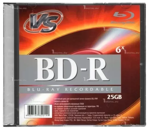 Диски VS BD-R 25 Gb 6x Slim