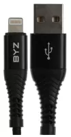 Кабель BYZ BC-029 AM-8pin (Lightning) 1 м, 5A, нейлон, черный