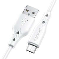Кабель USB BOROFONE BX48 AM-microBM  1 метр, 2,4A, ПВХ, белый