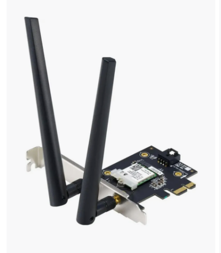  Wi-Fi    (Wi-Fi) ASUS PCE-AX1800 / EU (90IG07A0-MO0B00) (463849) >PCIe x1 WiFi 6 (802.11ax). Bluetooth 5.2, WPA3 network security, OFDMA and MU-MIMO, (Wi-Fi -> PCIe, BT 5.2 -> USB 2.0 header)