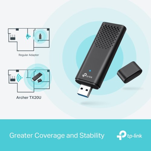  Wi-Fi  TP-Link Archer TX20U [USB, 4 (802.11n), 5 (802.11ac), 6 (802.11ax), 1775 /, 5 , 2.4 ,  - ,  - 20 dBm]