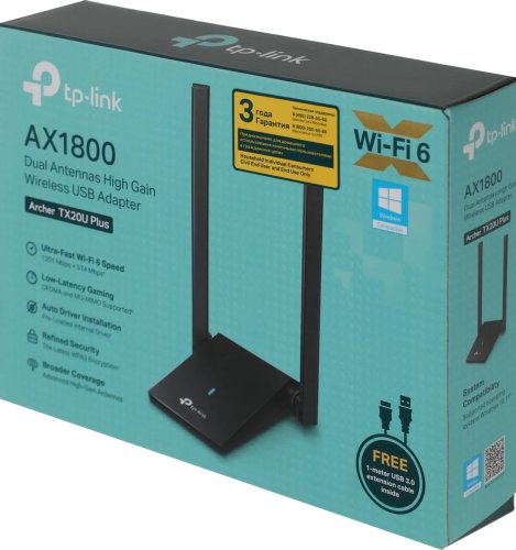  Wi-Fi  TP-Link Archer TX20U [USB, 4 (802.11n), 5 (802.11ac), 6 (802.11ax), 1775 /, 5 , 2.4 ,  - ,  - 20 dBm]