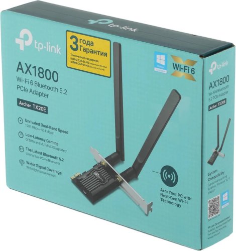  Wi-Fi  + Bluetooth TP-LINK Archer TX20E (PCI-Ex 1x, 4 (802.11n), 5 (802.11ac), 6 (802.11ax), 1775 /, 5 , 2.4 ,  - ,  - 20 dBm