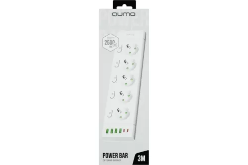   QUMO Power Bar [51562] 5 , 3, 4 USB-A  2 Type-C   2.4A  ( )