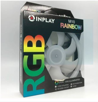 Вентилятор INPLAY M10 Rainbow 120x120x25 , 12В, в пластиковой упаковке, многоцветный, Molex