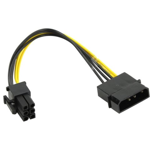 Кабель питания видеокарты с Molex на PCIe 6pin (25 см с разъёмами, 21.5 см без)