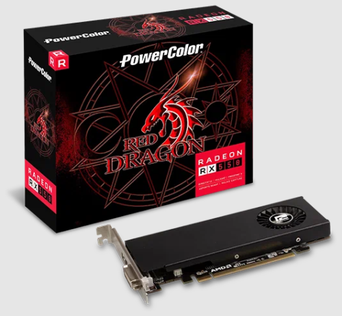 ���������� PowerColor AMD Radeon RX 550 Red Dragon LP [AXRX 550 4GBD5-HLE] PCI-E 3.0 4 �� GDDR5, 128 ���, DVI-D, HDMI, GPU 1071 ���