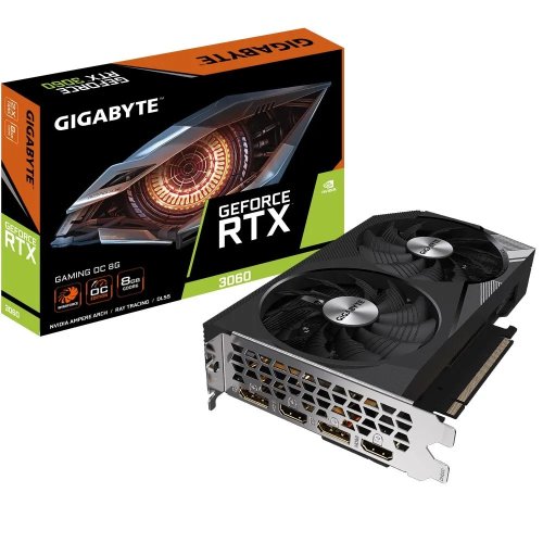  GIGABYTE NVIDIA GeForce RTX 3060 GV-N3060GAMING OC-8GD 2.0 8 Gaming, GDDR6, OC, 8  GDDR6, 15000 , 128 bit, Ret