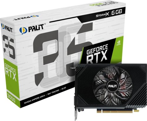  Palit NVIDIA GeForce RTX 3050 STORMX 6Gb, GDDR6, [ne63050018je-1070f]