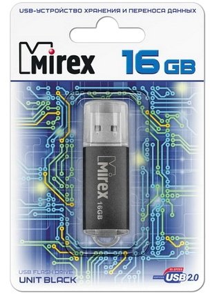 Флэш-накопитель 16GB Mirex UNIT BLACK