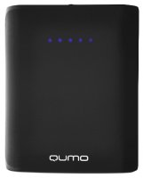 Портативное зарядное устройство Qumo PowerAid 7800, литий-ионный, 7800 мА-ч, 2 USB 1A+2A, вход 1А, черный, корпус ABS пластик