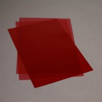 Обложки ПП рифленые А4, 0,40мм, прозрачные/красные (50 шт) упаковка