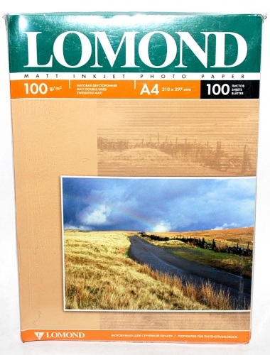 Фотобумага LOMOND Матовая двухсторонняя, 100г/м2, 100л. А4, 0102002 21x29.7