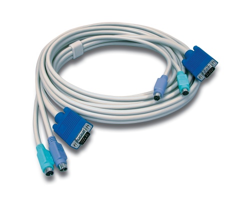 Кабель для переключателя VGA+PS/2 Gembird CC-KVM, 1.8м (HD15M+MD6M+MD6M / HD15M+MD6M+MD6M)