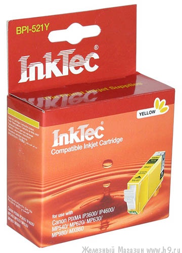  Canon InkTec BPI-521Y ()   Canon PIXMA iP3600/ iP4600/ MP540/ MP620/ MP630/ MP980/ MX860, InkTec
