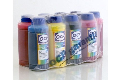 Комплект чернил для Epson OCP (BKP114/115/113, CP117, CLP118, YP117, MP117, MLP118) для картриджей EPSON 2100/2200, 8 цветов по 100гр.