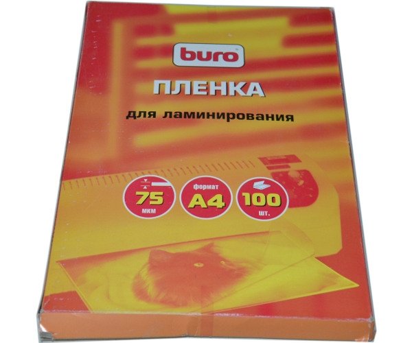 Плёнка для ламинирования ф.216х303мм (А4) 075мк 100листов