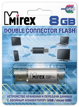 -  8Gb Mirex Smart Silver USB/microUSB [  , SILVER]