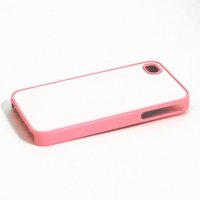 iPhone4 Чехол розовый пластиковый, со вставкой под сублимацию арт.418