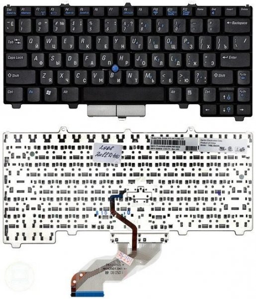 Клавиатура для ноутбука Dell Latitude D410 J5818 черная русская с трэкпоинтом