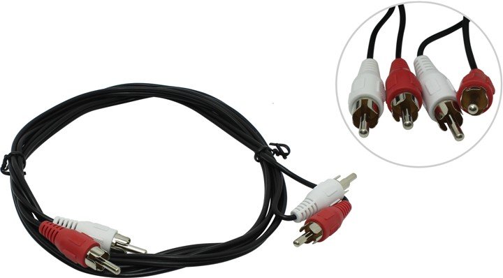 AV-шнур BaseLevel 2RCA(M)-2RCA(M), 1.5м