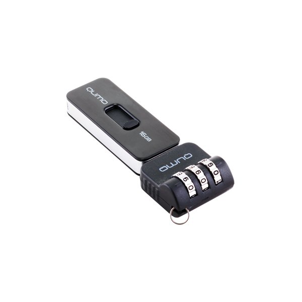 Кодовый замок QUMO для защиты USB Flash Drive с 3-значным кодом. Цвет - черный.