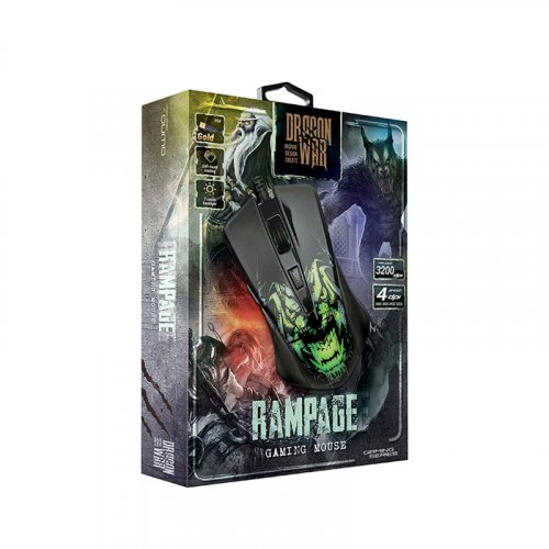 Мышь Qumo Dragon War Rampage M49, проводная, оптическая, 6 кнопок, подсветка 7 цветов, дыш., 1000/1600/2400/3200 dpi