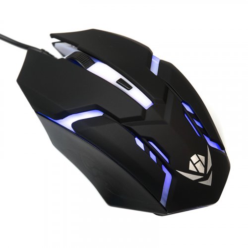 Мышь MOG-03U Nakatomi Gaming mouse - игровая, 4 кнопки + ролик прокрутки, 7-ми цветная подсветка, USB, черная