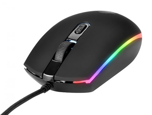 Мышь Qumo Pretender M53 проводная, оптическая, 4 кнопки, подсветка псевдо RGB running, 1000/1600/2400/3200 dpi
