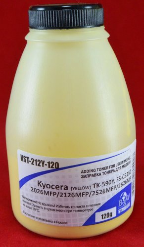 Тонер Kyocera Mita FS-C5250 / 2026MFP / 2126MFP / 2526MFP / 2626MF Yellow TK-590Y (фл. 120г) B&W Standart (Tomoegawa)