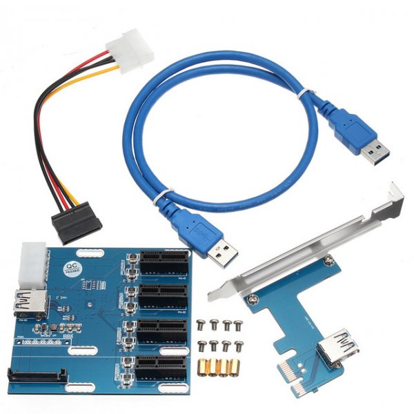 ������� AAD PCI-ex 1x �� USB3.0 to �� 4 PCI-ex 1x (������� SATA) ( ���.1296)